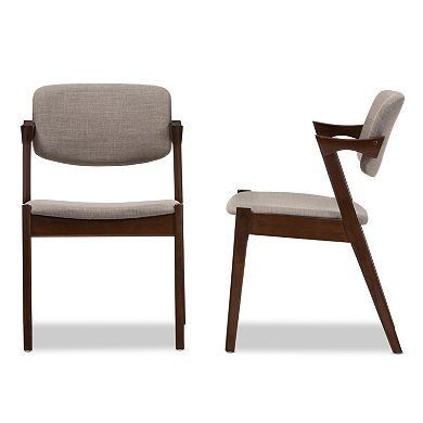 Baxton Studio Mid-Century Arm Dining Chair 2-piece Set