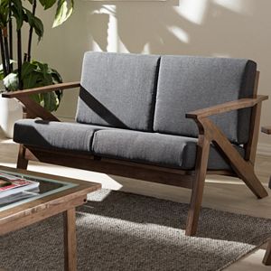Baxton Studio Cayla Mid-Century Modern Loveseat