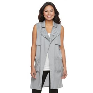 Juniors' Candie's® Draped Long Vest