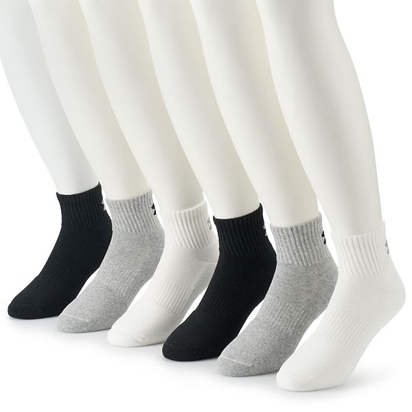 Men's Under Armour 6pack Training Cotton Performance Quarter Socks