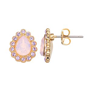 Brilliance Teardrop Halo Stud Earrings with Swarovski Crystals