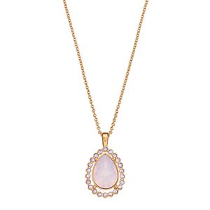 Brilliance Teardrop Halo Pendant with Swarovski Crystals