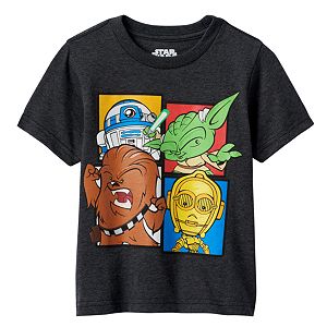 Toddler Boy Star Wars R2-D2, Yoda, Chewbacca & C3PO Graphic Tee