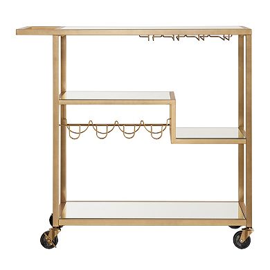 HomeVance Marilyn Step Tier Shelf Bar Cart