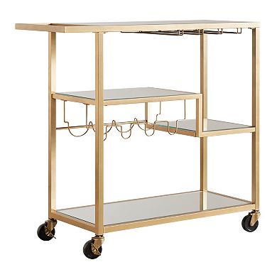 HomeVance Marilyn Step Tier Shelf Bar Cart