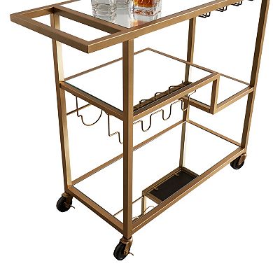 HomeVance Marilyn Step Tier Shelf Bar Cart