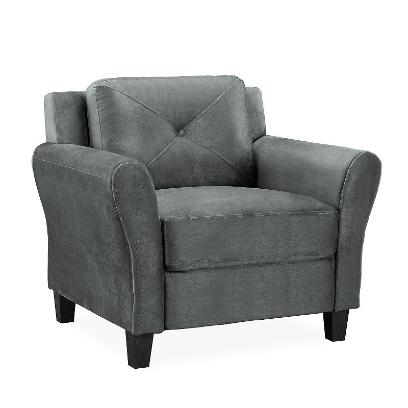 Hardy Rolled Arm Chair, Dark Grey
