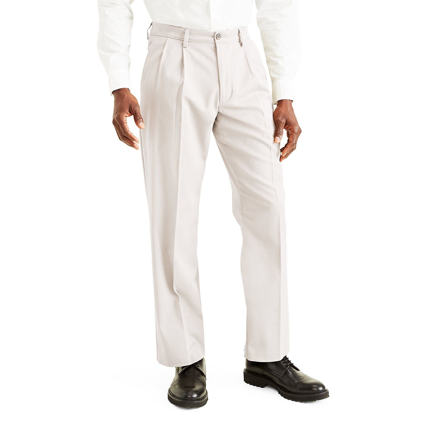 men's easy slim fit khaki stretch pants