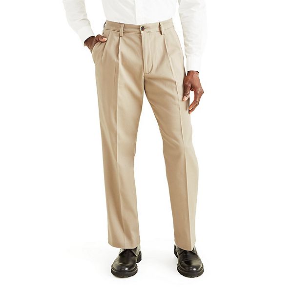 Dockers Mens Classic Pleated Easy Khaki with Stretch