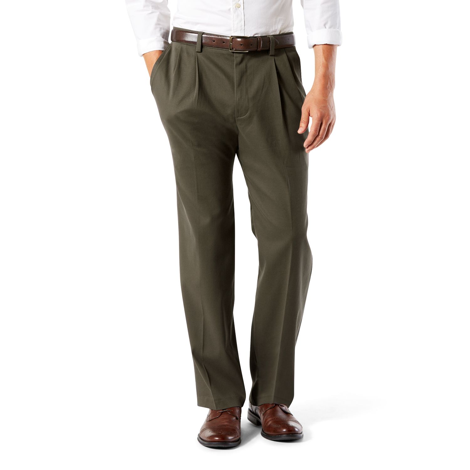 Easy Khaki Classic-Fit Pleated Pants