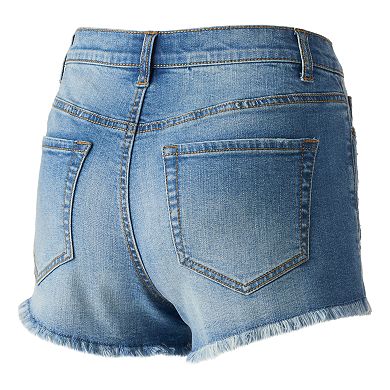 Juniors' Mudd® Embroidered Ripped Shortie Shorts