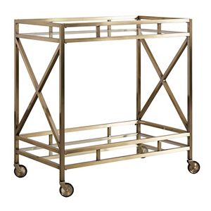 HomeVance Mayra Mirrored Bar Cart