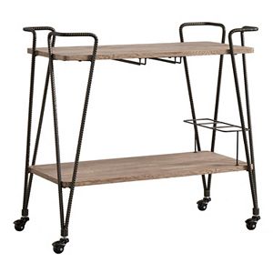 HomeVance Rexan Rustic Industrial Bar Cart