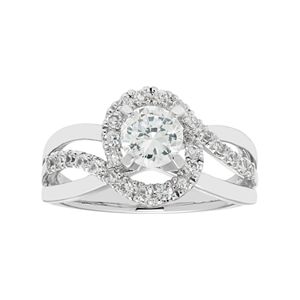 Boston Bay Diamonds 14k White Gold 1 Carat T.W. IGL Certified Diamond Bypass Engagement Ring