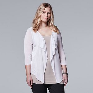 Plus Size Simply Vera Vera Wang Flyaway Cardigan
