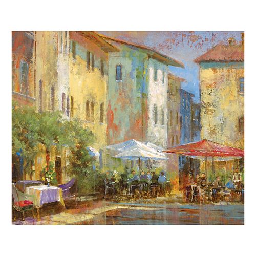 Courtyard Cafe Canvas Wall Art