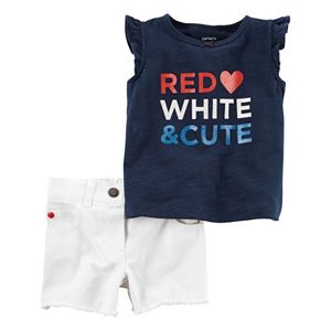 Baby Girl Carter's Patriotic Tank Top & Shorts Set