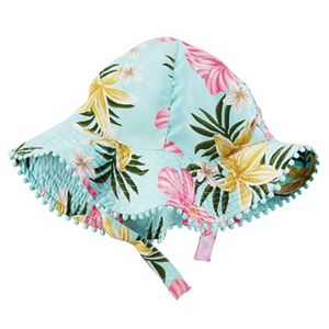 Baby Girl Carter's Floral Pom-Trim Sun Hat