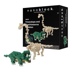 nanoblock Animals Level 4 Triceratops & Brachiosaurus Skeleton 3D Puzzle