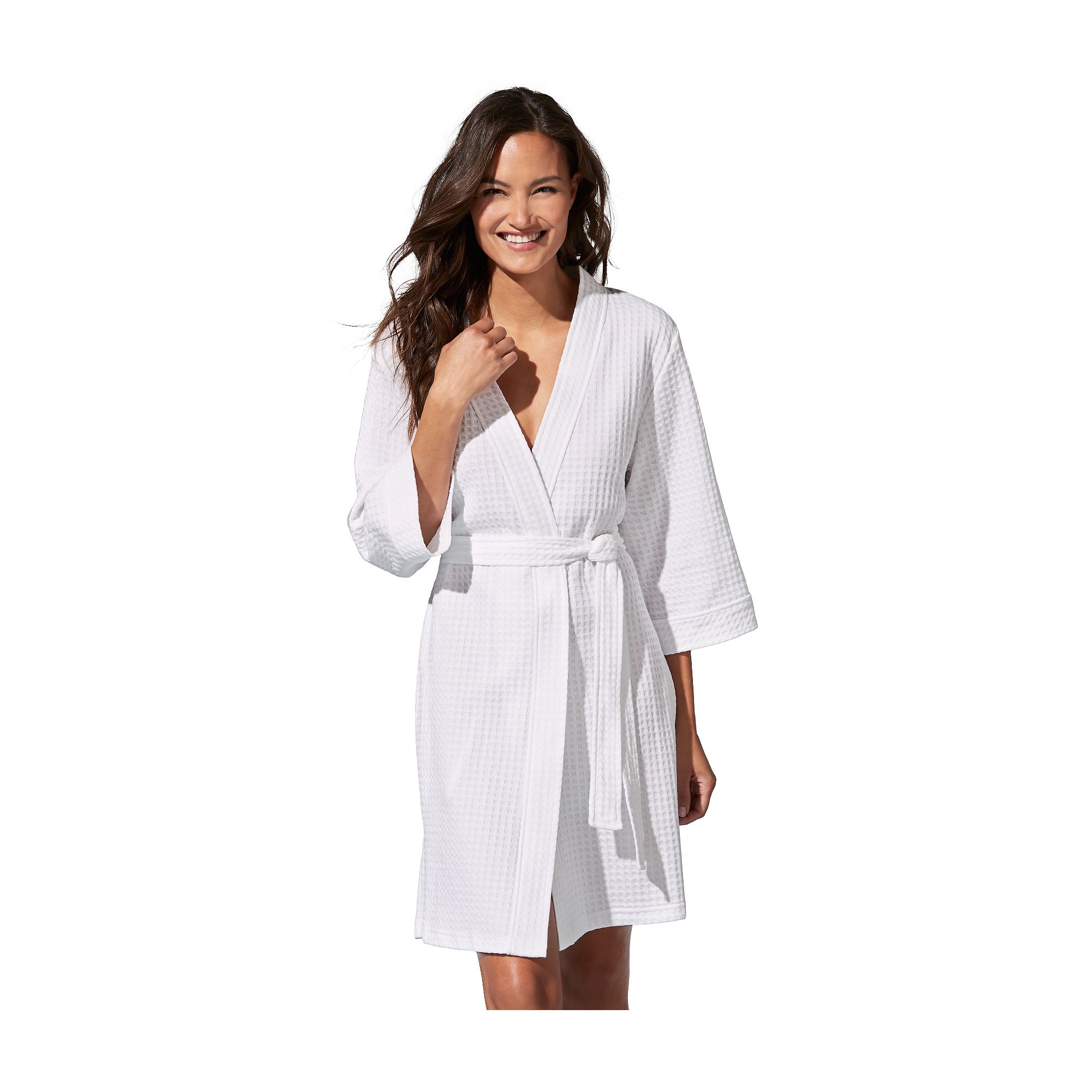 Womens Croft & Barrow® Waffle Texture Robe, Size: XL, White