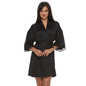 Women's Apt. 9® Fantasy Bouquet Satin Kimono Wrap Robe