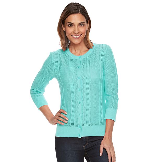 Women s Croft Barrow Essential Pointelle Cardigan