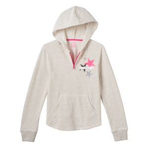 Girls Plus Size SO® 1/4 Zip Graphic Fleece Hoodie