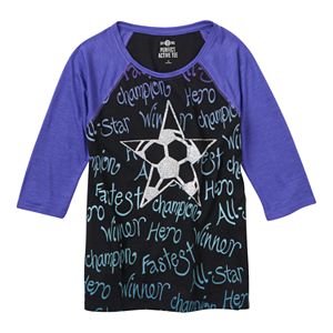 Girls Plus Size SO® Raglan Baseball Graphic Tee