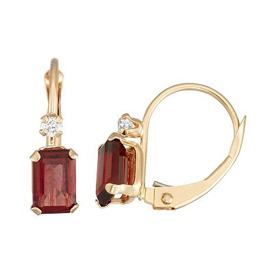 Kohls garnet earrings clearance