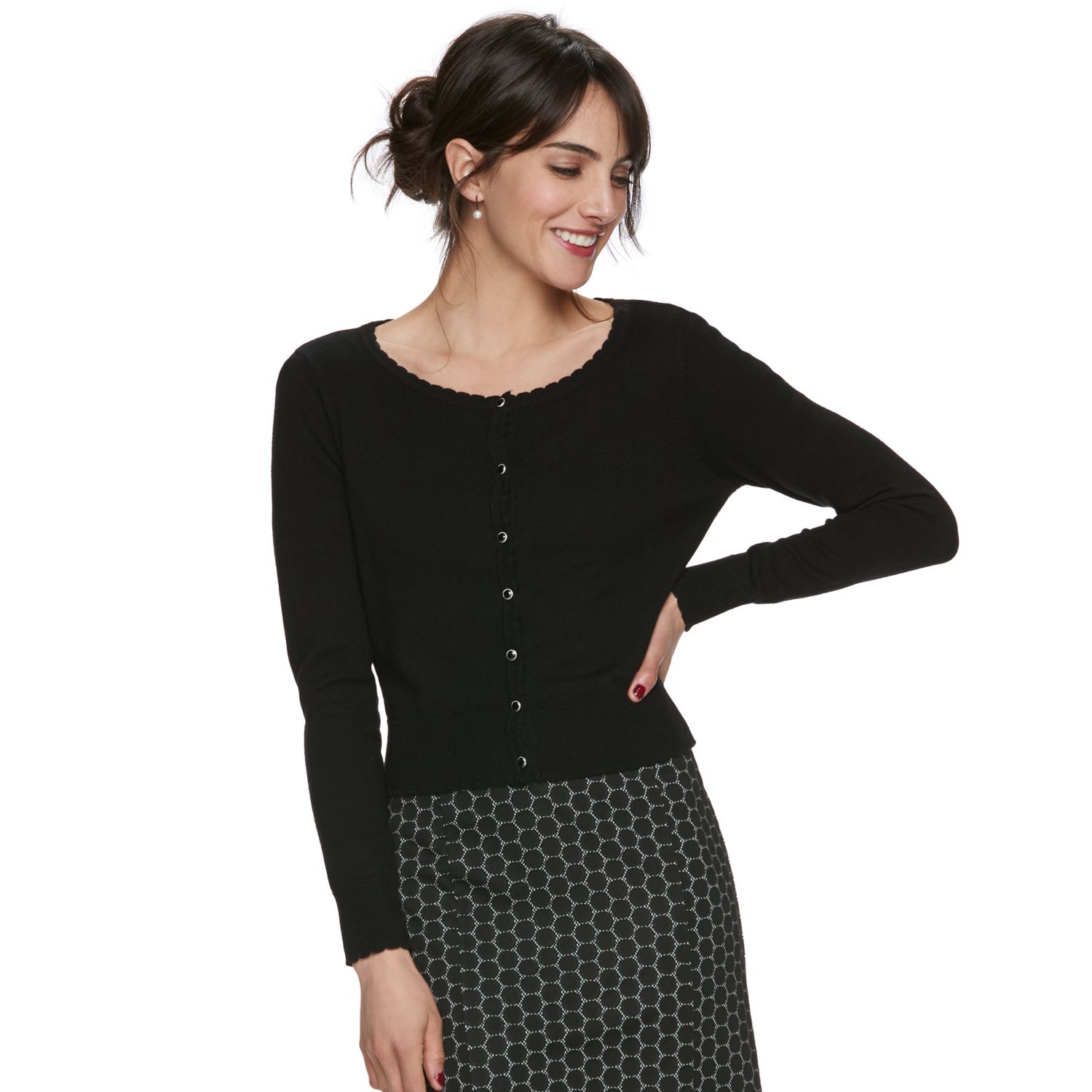 scalloped cardigan
