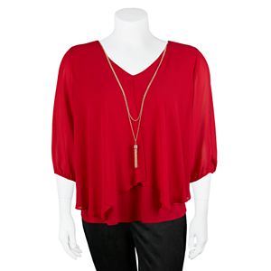 Juniors' Plus Size IZ Byer California Split Overlay Top