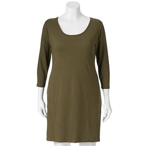 Juniors' Plus Size Mudd® Scoopneck Bodycon Dress