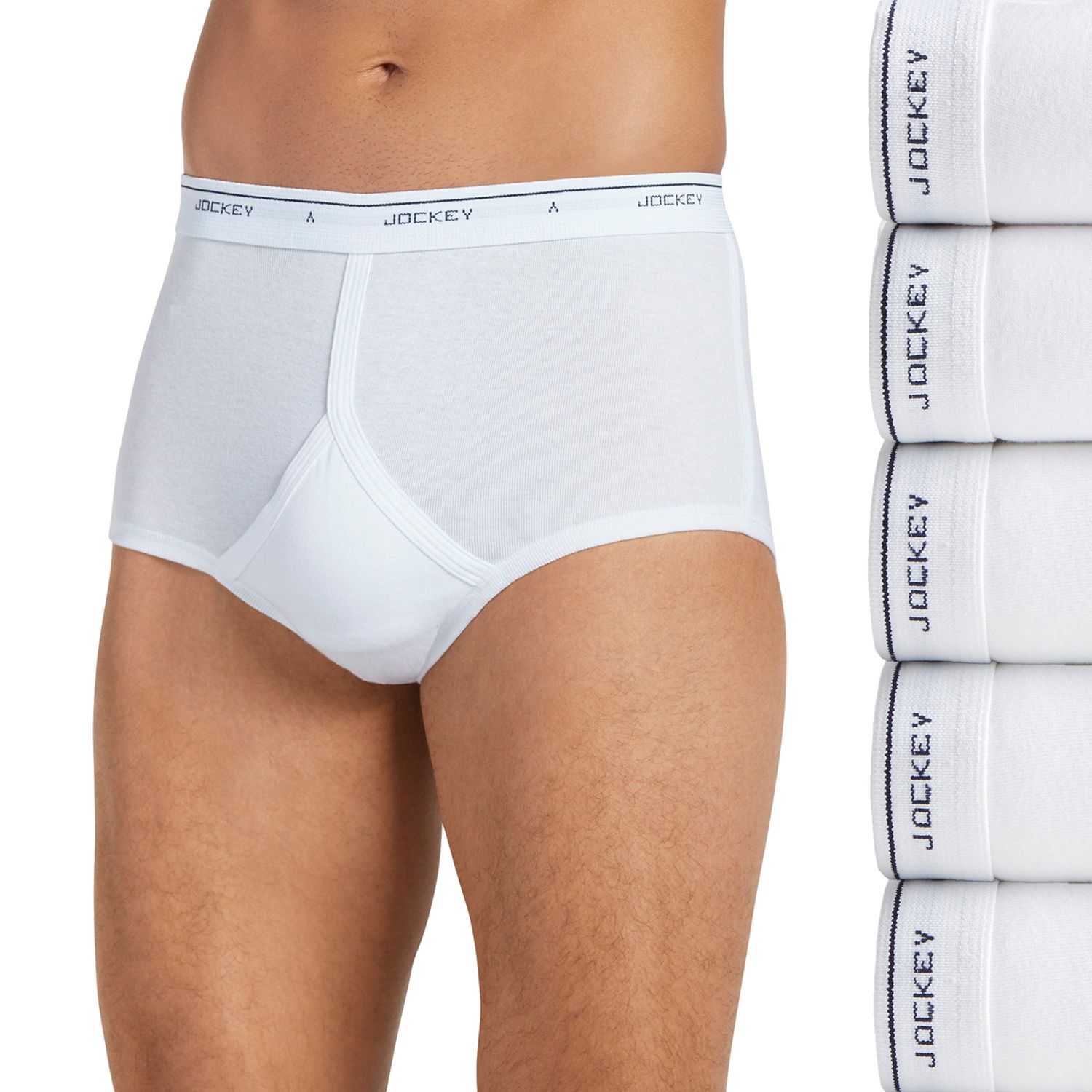 thumbnail image 2 of Jockey Men's 4-Pack 100% Cotton Full-Rise Staynew Briefs – Classic Comfort, Multi Colors 2 of 6