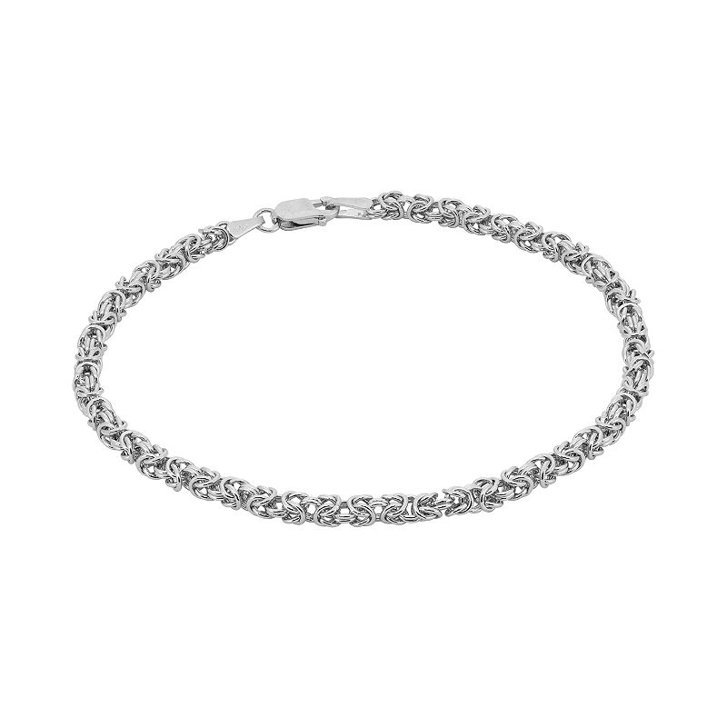 Sterling Silver Byzantine Bracelet, Womens, Size: 7.5, Grey