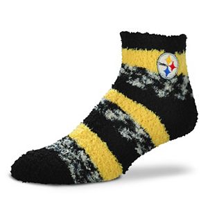 Women's For Bare Feet Pittsburgh Steelers Pro Stripe Slipper Socks