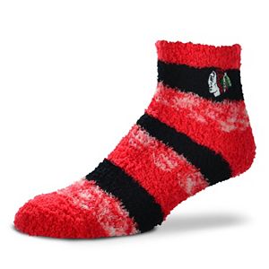 Women's For Bare Feet Chicago Blackhawks Pro Stripe Slipper Socks