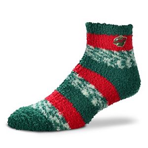 Women's For Bare Feet Minnesota Wild Pro Stripe Slipper Socks