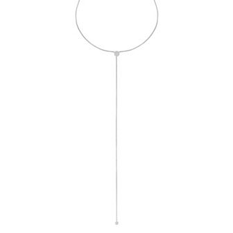 Sterling Silver 1/8 Carat T.W. Diamond Disc Y Necklace