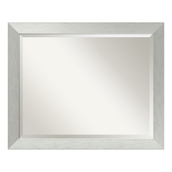 Amanti Art Brushed Sterling Silver Finish Large Wall Mirror