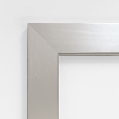 Amanti Art Brushed Sterling Silver Finish Large Wall Mirror