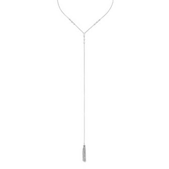 The Regal Collection Sterling Silver 1/5 Carat T.W. Diamond Tassel Y Necklace