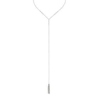 The Regal Collection Sterling Silver 1/5 Carat T.W. Diamond Tassel Y Necklace