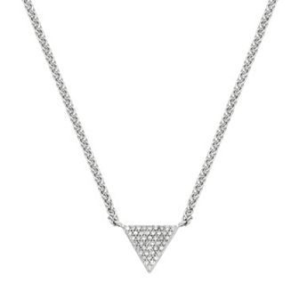 Sterling Silver 1/8 Carat T.W. Diamond Triangle Necklace