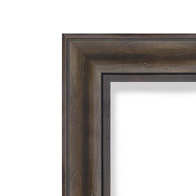 Amanti Art Rustic Pine Finish Large Wall Mirror