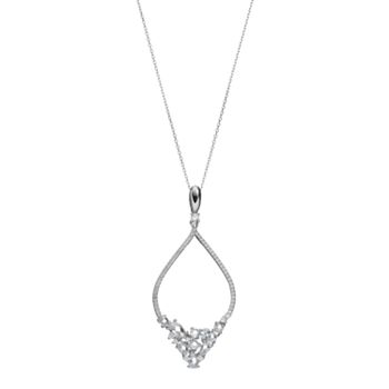 Sterling Silver Necklace w/ CZ Stones Mockingbird Pendant 