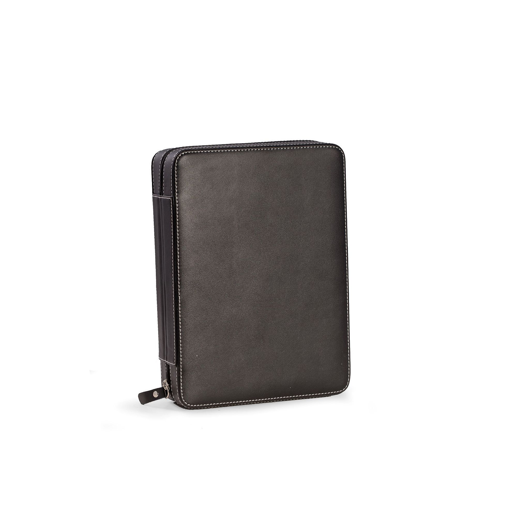 Bey-Berk Leather Black 8-Slot Watch Storage Case
