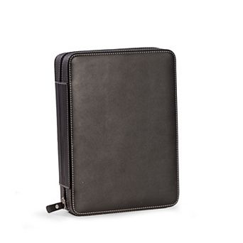 Bey-Berk Leather Black 8-Slot Watch Storage Case