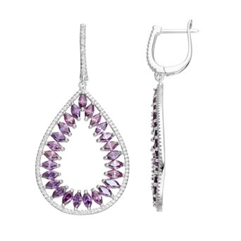 Sterling Silver Cubic Zirconia Teardrop Earrings