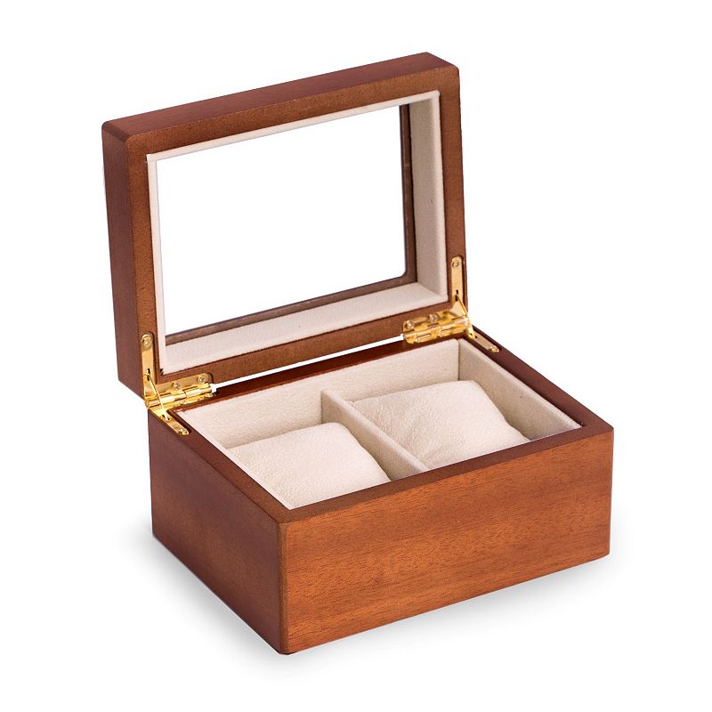 Bey-Berk Two Watch Case, Brown