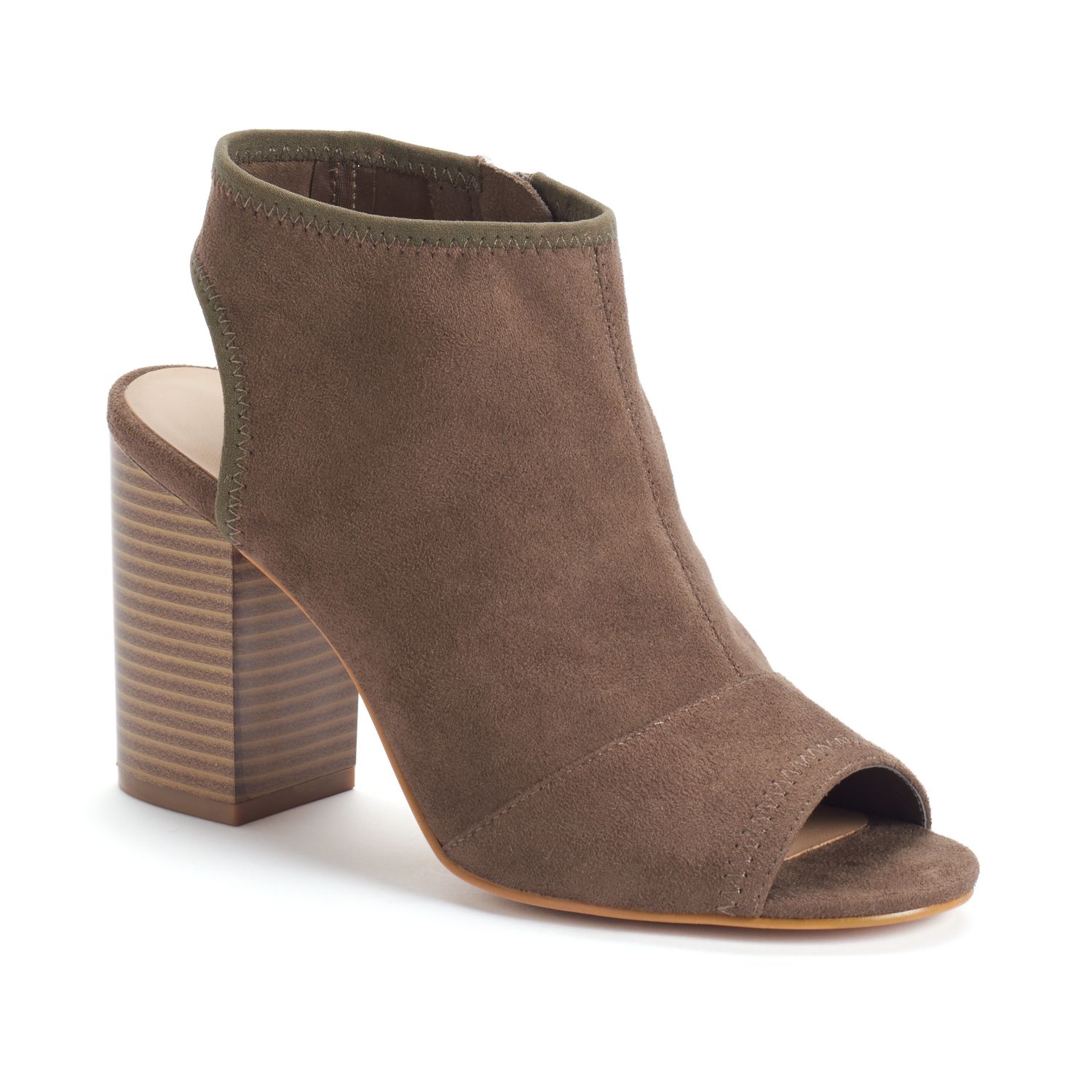 kohls peep toe booties